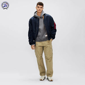 OEM ODM chaqueta bomber de hombre de peso ligero de alta calidad de talla grande 2024 logotipo personalizado impresión XXS cierre de cremallera abrigo de cuero al por mayor - Product Image 2