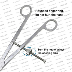 คีมจัดกระดูกอัณฑะแบบมืออาชีพ คุณภาพสูง ผลิตจากเหล็กกล้าไร้สนิมเยอรมัน ความยาว 250 มม. ปลายแหลมโค้งงอ สำหรับการลดกระดูกเชิงกราน - Product Image 6