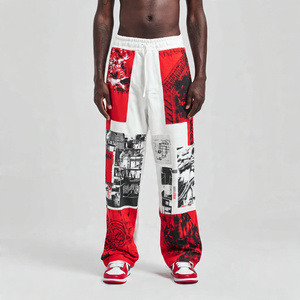 Pantalons de survêtement surdimensionnés pour hommes, imprimés par sublimation, pantalon ample d'hiver, pyjama, pantalon de survêtement à jambes larges sublimé pour hommes - Product Image 1