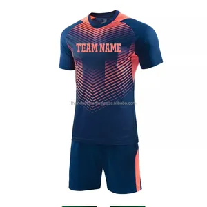 Venta al por mayor de uniformes de fútbol de moda personalizados se desvanecen camiseta totalmente tinte sublimación impresión soccerkit con logotipo personalizado diseño personalizado