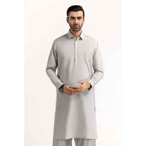 Costume gris respirant en coton pour affaires/mariage SK-S23-032 Grande taille XL, pantalon de style à simple boutonnage avec fermeture boutonnée - Product Image 3