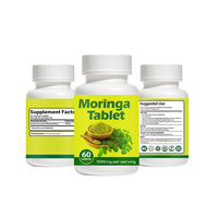 Complément Alimentaire Végétalien Quotidien pour le Bien-être, Comprimés de Moringa 1000mg à Marque Blanche OEM, Extrait Naturel de Feuilles, Antioxydant Botanique