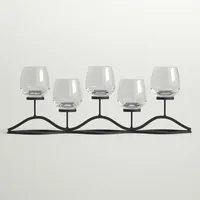 Chandelier vintage décoratif à 5 piliers, design en zigzag, en fer et verre noir, impression personnalisée de haute qualité, pour Noël