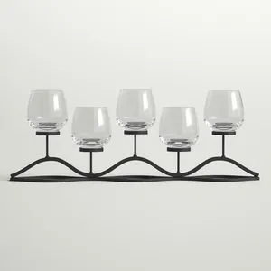 VINTAGE DECORATIVE 5 PILLAR ZIGZAG DESIGN CANDLE <b>HOLDER</b> - Product Image 1