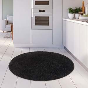 Myshaggy Solid <b>Black</b> Area <b>Rug</b> Set 60X110 cm - Product Image 3