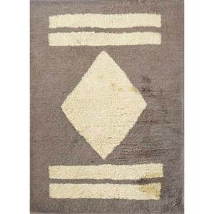 พรมขนสัตว์ถักมือสีเบจและสีน้ำตาลลายเรขาคณิต สำหรับห้องนั่งเล่น ทางเข้าห้องนอน ห้องโถง-Pae-1371 - Product Image 1