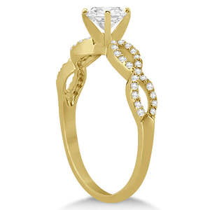 Ensemble de bagues de mariage en or jaune 14 carats avec diamant rond infini torsadé 0,88 ct - Product Image 3
