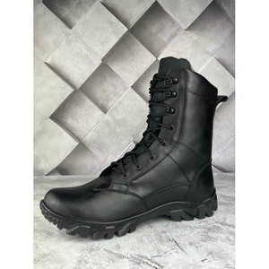 Chaussures de randonnée montantes pour hommes en cuir véritable, résistantes à l'usure, antidérapantes, pour l'hiver et l'extérieur, avec embout en acier, noires HAND MARICLES - Product Image 4