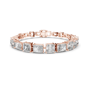 Bracelet tennis en diamants CVD cultivés en laboratoire 13,44 CT VVS-VS-EF, taille émeraude, or 18 carats, 14 carats, 10 carats et argent 925, rose, jaune - Product Image 2
