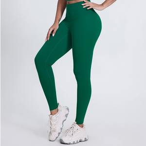Pantalones de Yoga de mujer de cintura alta con logotipo personalizado sin transparencias - Product Image 1