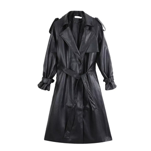 Arrivées respirantes vêtements pour femmes en gros grande taille hiver Trench Coat femmes Long manteau pour femmes manteau en cuir de mouton véritable - Product Image 6