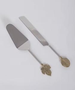 Metal Cake Knife & Server <b>Set</b> with Leaf Design Handle <b>Top</b> Selling for Commercial Food Birthday Parties Restaurants <b>Box</b> Packing - Product Image 6