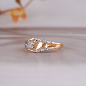 แหวนเพชรโมอิสรูปหัวใจ925แหวนเงินสเตอร์ลิง14K แหวนหมั้นชุบทองของขวัญที่สมบูรณ์แบบสำหรับงานแต่งงาน - Product Image 5