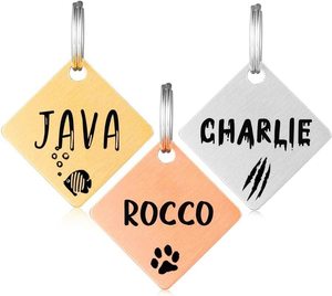 Étiquette en métal personnalisée en laiton pour chien et chat Étiquettes d'impression de découpe écologiques avec surface en relief - Product Image 4
