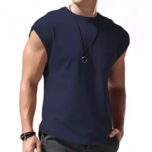 Custom <b>Men</b> Casual Sleeveless Muscle Tank Top Solid Color 100% Cotton <b>Gym</b> <b>Vest</b> Bodybuilding Fitness Workout Training Singlet <b>Gym</b> - Product Image 5