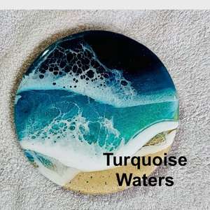 Posavasos de fusión de resina y madera de alta calidad, posavasos de mesa de diseñador para protección de bebidas, posavasos de piedra hechos a mano - Product Image 4