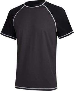 Camisa de compresión de manga corta para hombre Diseño popular Transpirable Secado rápido Rash Guard con patrón sólido Método de tejido de punto - Product Image 1