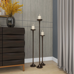 Bougeoir en aluminium argenté en gros, bougeoir unique, décoration de table de mariage pour la décoration de fête - Product Image 2