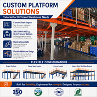 Plateforme de mezzanine en acier à support de rack, système de stockage robuste pour entrepôt, plateforme de mezzanine en grille d'acier