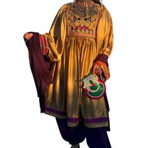 Feroza Banarsi tela ropa afgana Vintage Kuchi étnico ropa afgana estilo gitano vestido Kuchi afgano - Product Image 1
