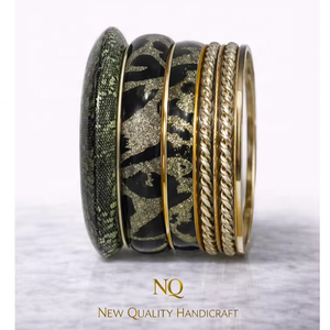 Luxury Resin Metal <b>Bangles</b> <b>Set</b> for Women Handmade Designer Ethnic Bracelet <b>Set</b> Traditional Indian Wedding Jewelry - Product Image 1