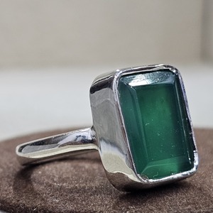Bague fine en argent sterling 925 Excellente qualité Designer fait à la main Unique Classique Dernière pierre précieuse Onyx vert naturel à la mode - Product Image 4
