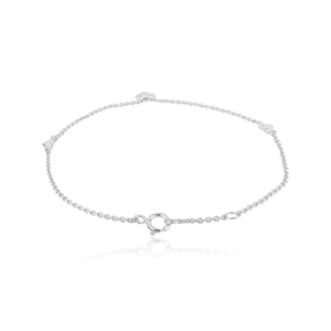 Design nouvellement élégant délicat 14K or blanc massif diamant naturel coeur bracelet à breloques bijoux empilables minimalistes - Product Image 5