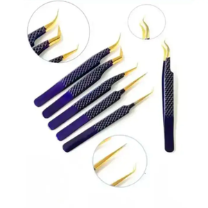 Pince à cils en acier inoxydable de qualité supérieure avec logo personnalisé, fabricant en gros de haute qualité, meilleur matériau, ensemble de 6 pièces - Product Image 3