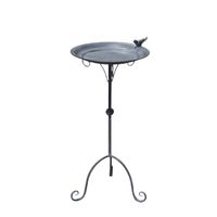 Fontaine d'eau de luxe en fer forgé pour oiseaux avec piquet pour la décoration de jardin et de pelouse - Design moderne, finition thermolaquée, métal intérieur/extérieur