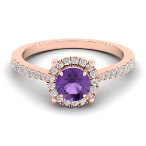 Bague de fiançailles REYES Sparkle en argent sterling 925 avec améthyste de 0,84 carat, vente en gros, certifiée GRA, bijoux fins en moissanite - Product Image 5