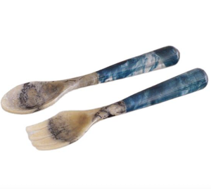 Cubiertos y vajilla de resina hechos a mano con diseño de aspecto único, juego de cucharas para servir ensaladas en fiestas de bodas - Product Image 5