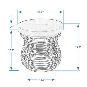 Mesa Auxiliar Superior de madera maciza con diseño de bambú para muebles de sala de estar - Product Image 4