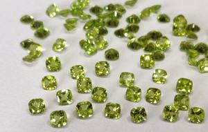 Cojín de peridoto natural corte 6mm facetado-corte de cojín de peridoto Suelto - Product Image 5