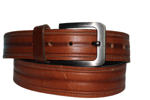 Ceinture de profil en cuir cousu avec boucle en alliage avec personnalisation du fournisseur en gros - Product Image 2