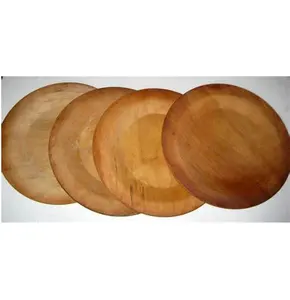 Creative antique style wooden charger plates Premium Solid Acacia Wooden Charging Plate Round shape Polished