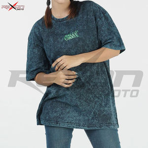 Haute qualité 260 Gsm poids lourd en détresse personnalisé lavage à l'acide unisexe femmes chemise hommes T-shirts 100% coton coupe ample imprimé - Product Image 5