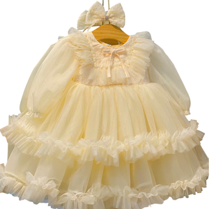 เสื้อกั๊กตาข่ายเนื้อนิ่มสำหรับเด็กเสื้อกั๊กแต่งระบายหลายชั้น3D มีให้เลือกหลายสีสไตล์วินเทจ - Product Image 1