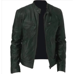 Manteau de moto à manches longues 2024 Veste en cuir pour homme Blazer vintage Veste pour homme en cuir PU - Product Image 6