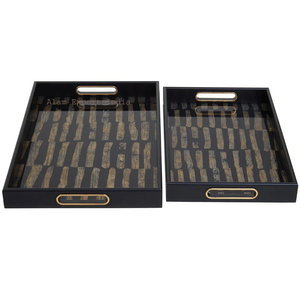 Top Trending Product Wood Serving <b>Tray</b> Platter Metal Handle for Tea Snacks Serving <b>Tray</b> Metal Handle Rectangle Home <b>Office</b> Decor - Product Image 4