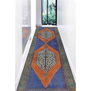 Vintage Turkish <b>Rug</b>: Purple Anatolian Design, Machine Washable Printed <b>Rug</b>,<b>Chenille</b> <b>Rug</b> - Product Image 3