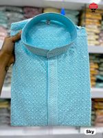 Tendance exclusive nouveauté haute qualité meilleure qualité vente chaude vêtements occasionnels rayonne avec Chikan travail hommes Kurta