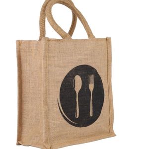 Customized Eco-friendly Jute <b>Tote</b> <b>Bags</b> Ribbon Durable Hemp Linen <b>Fabric</b> Medium Colorful Logo Printing Reusable Daily Use Wedding - Product Image 3