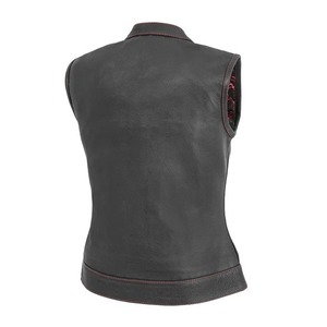 Oem Women Denim <b>Waistcoat</b> Quick Dry And Windproof Zipper Leather Vest Plus Size Winter Season For Motorcyclists bikers Vest - Product Image 4