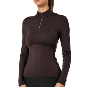 Camiseta de equitación de ajuste elástico para mujer, camiseta atlética transpirable ligera que absorbe la humedad, tops elegantes para mujer - Product Image 1