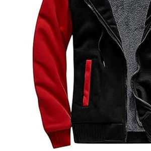 Sudadera con capucha de diseñador con cremallera completa personalizada, ropa para hombre, Sudadera con capucha roja con estampado abullonado, personalizable, 100% algodón, cremallera completa, calle - Product Image 3