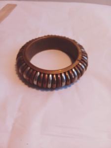 กำไลข้อมือทองเหลืองดิบ69มม., กำไลข้อมือฝัง, กำไลข้อมือช่องว่างเปล่า, สร้อยข้อมือทำด้วยมือกว้าง, ทองเหลืองดิบ - Product Image 4