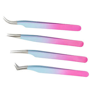 สร้างสรรค์ชุดแหนบต่อขนตาทรงตรง4ชิ้นพร้อมปลายแหลมอุปกรณ์เสริมความงามทำจากสเตนเลสสตีล - Product Image 1