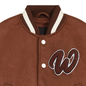 Veste universitaire 100% laine Col montant à capuche Broderie Veste de baseball universitaire pour hommes étudiants - Product Image 3