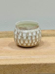 Tazón de vela de hierro con acabado blanco para relleno de cera, tarro decorativo Premium para centro de mesa de casa y uso de regalo - Product Image 2