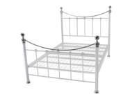 Base de Cama de Metal Negro Elegante con Rieles Decorativos Cromados, Varillas Verticales, Terminales de Alto Brillo, Plataforma Moderna, Tamaño King y Queen